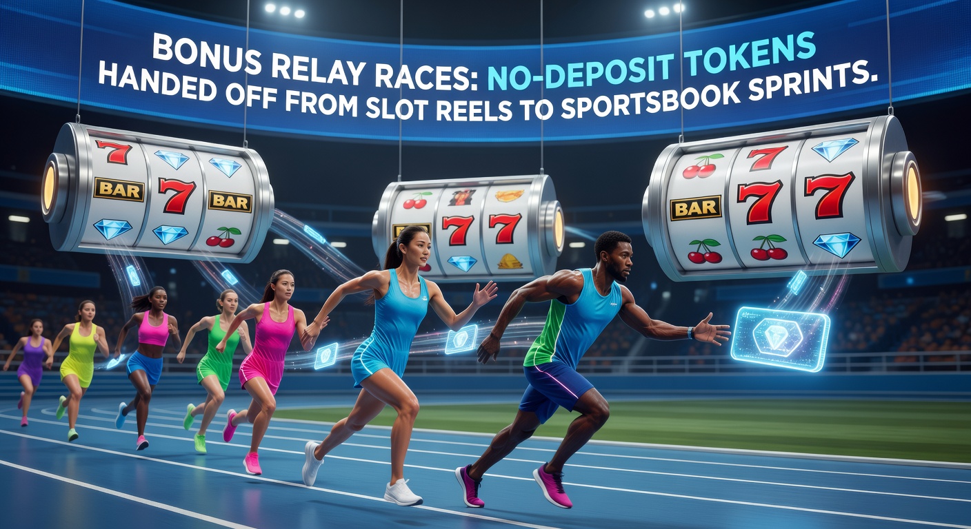 Screenshot of an online platform dashboard displaying slot free spins transitioning to a sportsbook bet slip, with relay bonus icons highlighting the handoff
