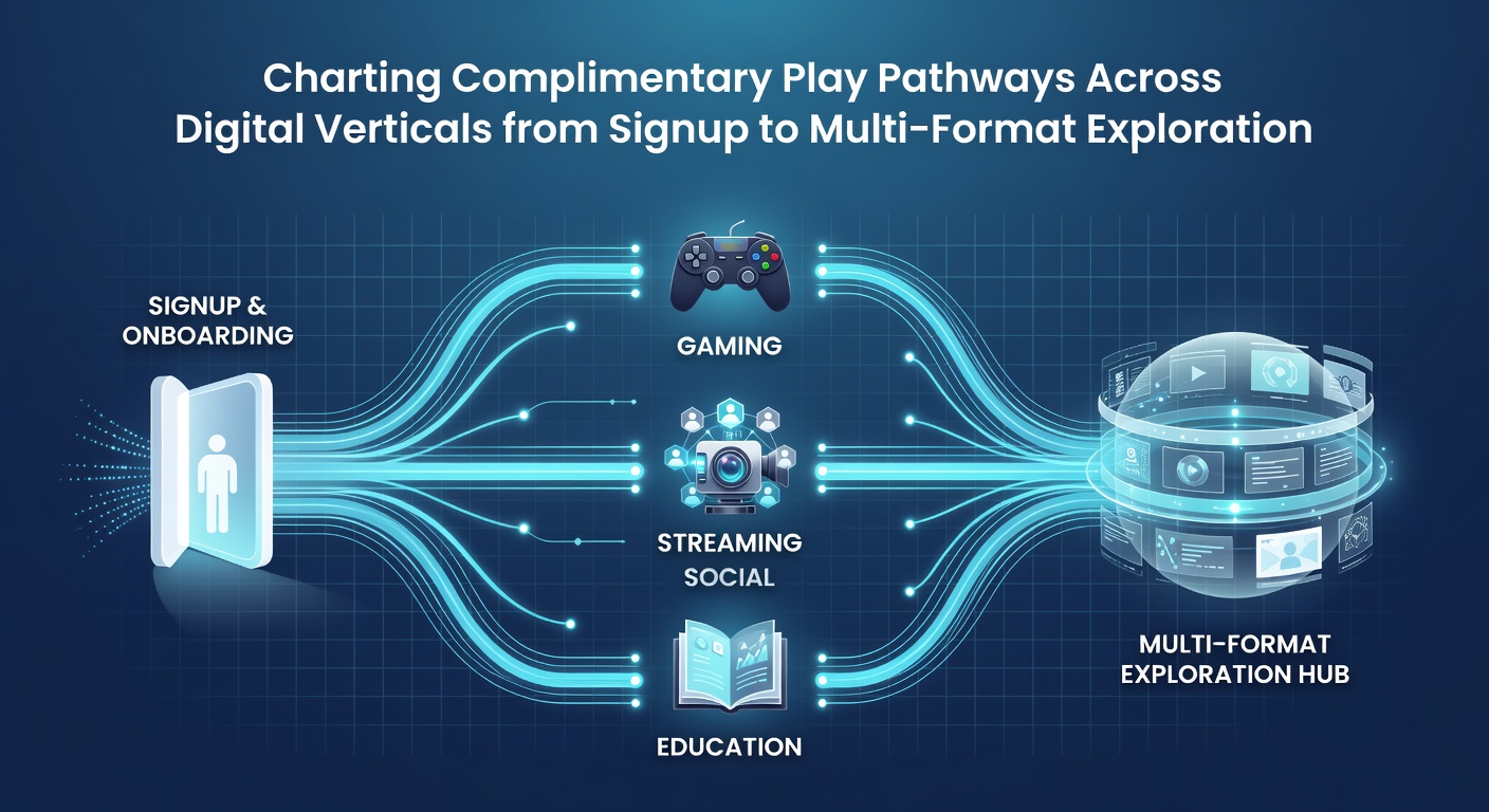 Overview of digital gaming signup interfaces showing initial complimentary play options across slots, tables, and sports sections