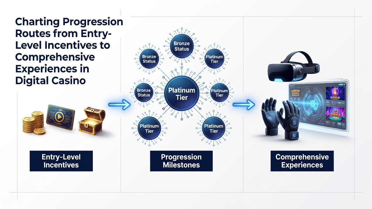 Progression chart illustrating movement from basic rewards to integrated live gaming and betting experiences
