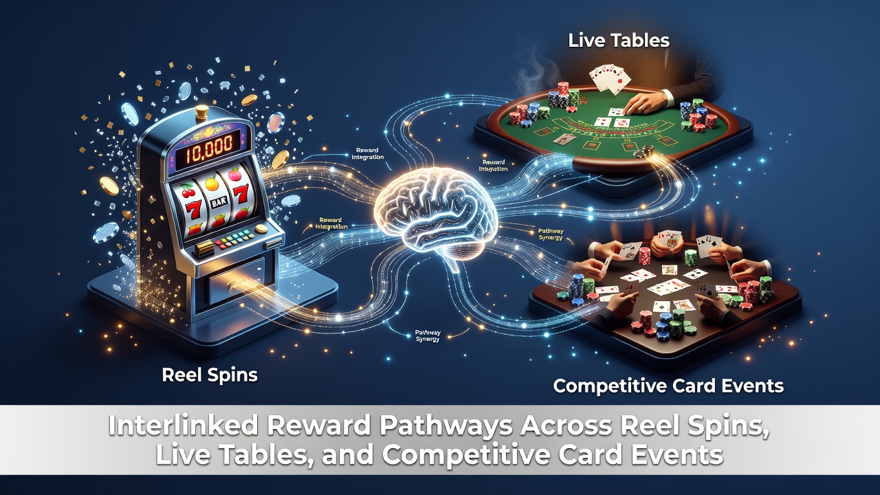 Infographic illustrating how free spins convert into live table credits and poker tournament entries