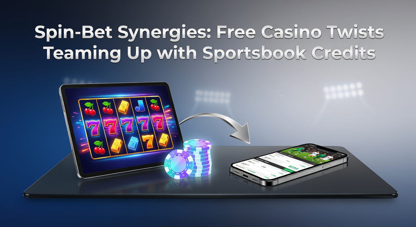 Vibrant graphic showing intertwined casino slot reels and sports betting odds boards, symbolizing the fusion of free spins and bet credits in promotions