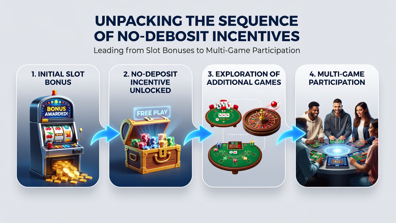 Sequence diagram showing progression from slot bonuses to multi-game casino participation