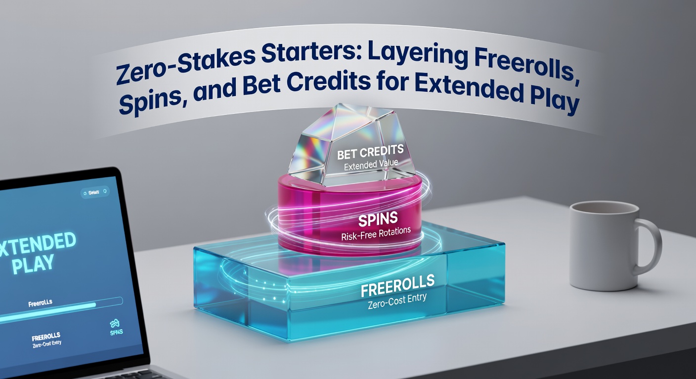 Player interface showing layered promotions including poker freeroll entry, slot free spins, and sports bet credits active simultaneously